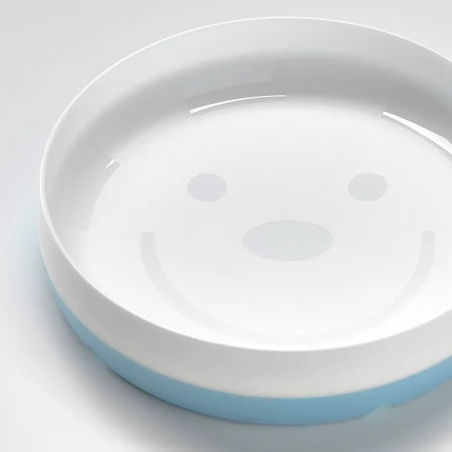 بشقاب/کاسه کودک ایکیا مدل BORJA، سفید/آبی