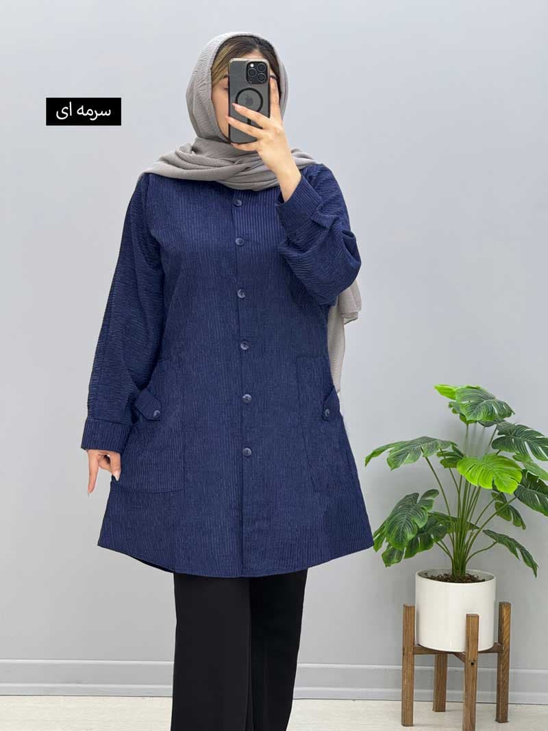 مانتو مخمل نیلای کد957292