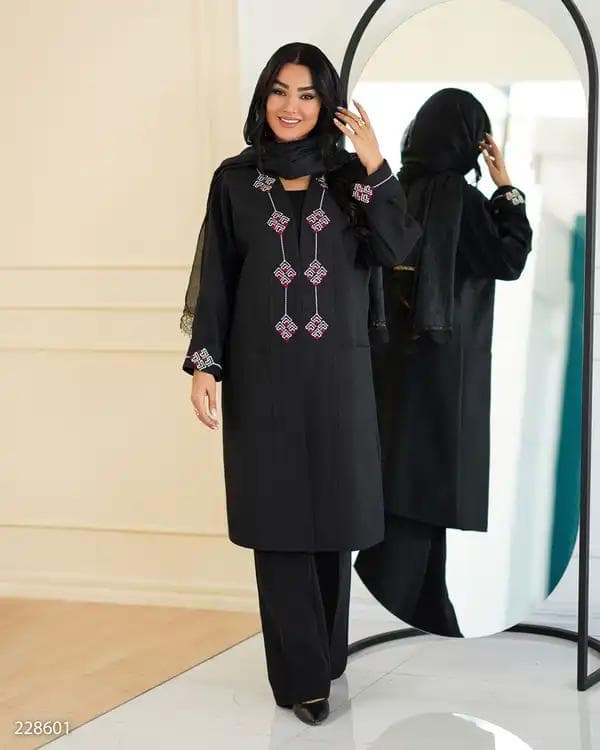 مانتو بلند زنانه مشکی مدل شهراد السانا Elsana کد 2286