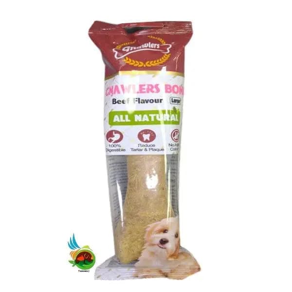 تشویقی استخوان سگ نژاد بزرگ گناولرز طعم گوشت Gnawlers beef flavour بسته ۱ عددی