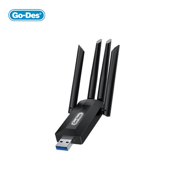 دانگل وای فای USB دوباند و چهار آنتن گودس مدل GO-DES BT318