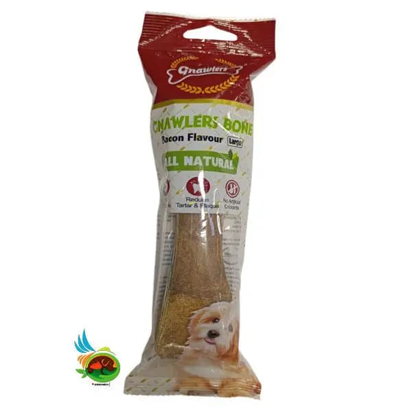 تشویقی استخوان سگ نژاد بزرگ گناولرز طعم بیکن Gnawlers bacon flavour بسته ۱ عددی