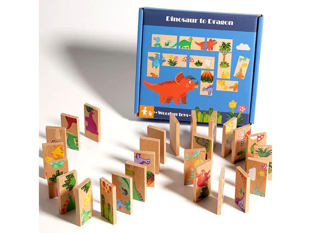 دومینو پازلی چوبی دایناسور