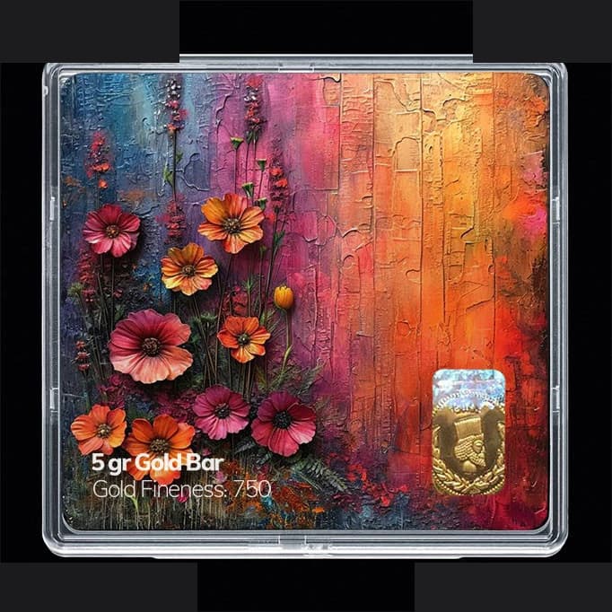 شمش طلا 18 عیار مدوپد مدل گل کد SG11786