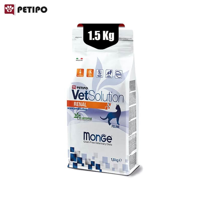 غذای خشک گربه بالغ مونژه رنال سوپرپریمیوم مناسب مشکلات کلیوی وزن 1/5 کیلوگرم Monge Renal