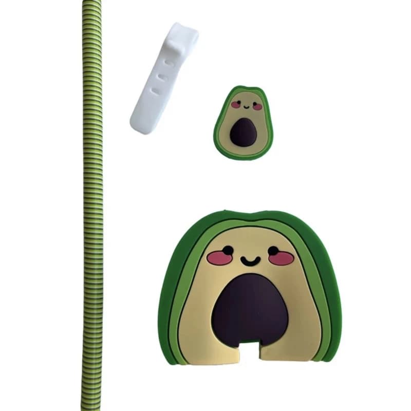 محافظ شارژر دیواری و کابل مدل آووکادو Avocado مجموعه 4 عددی