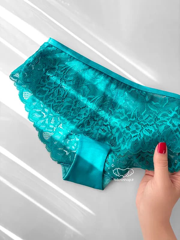 شورت جنیفری گیپوری زنانه فیروزه ای ژینا کد 22215