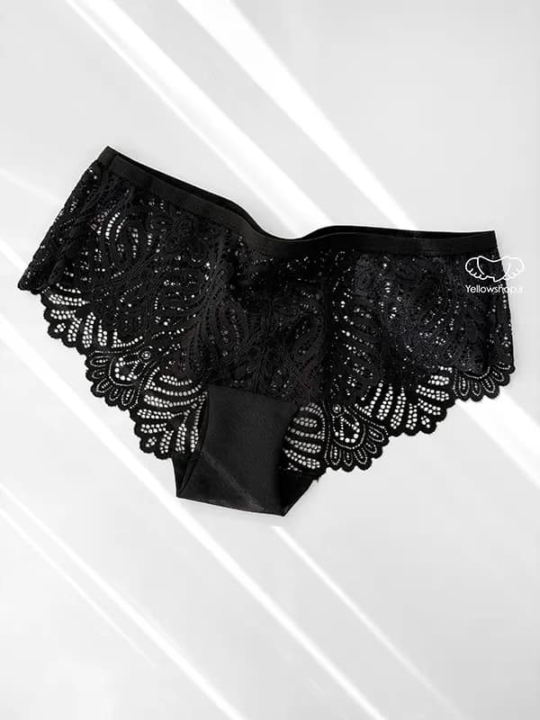 شورت جنیفری گیپوری زنانه مشکی ژینا کد 22218