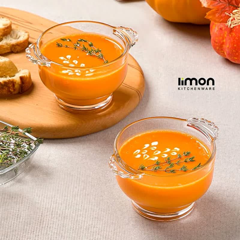 کاسه سوپ خوری جفتی شیشه ای لیمون
