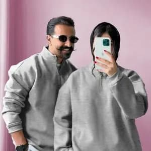 دورس (پلار ) نیم زیپ یقه افه دار