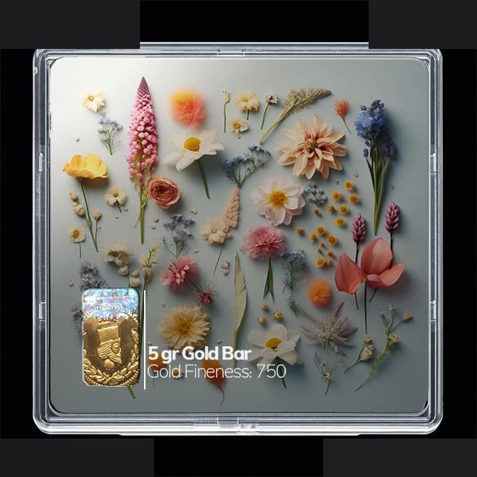 شمش طلا 18 عیار مدوپد مدل گل کد SG10541