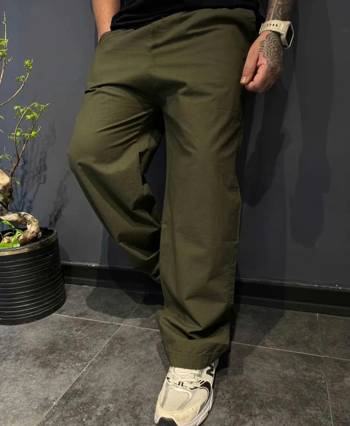 شلوار فول بگ کنفی لینن سبز لجنی مردانه ` فوق‌العاده خنک و سبک و با کیفیت