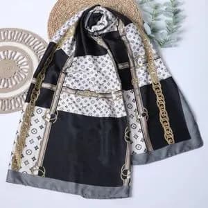 شال ابریشم ژاکارد دور دست دوز مجلسی