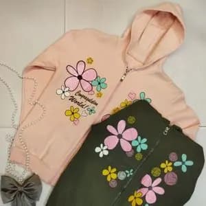 سویشرت یا هودی جلو زیپ دخترانه jl7ty