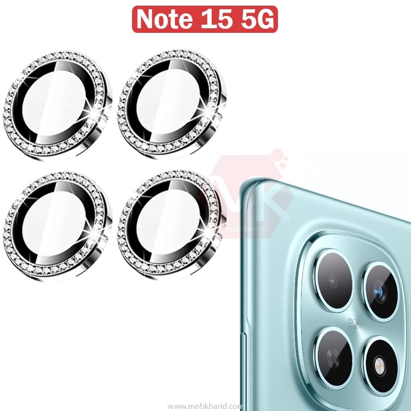 محافظ لنز نگین دار Diamond Ring Lens Glass | Xiaomi Redmi Note 15 5G