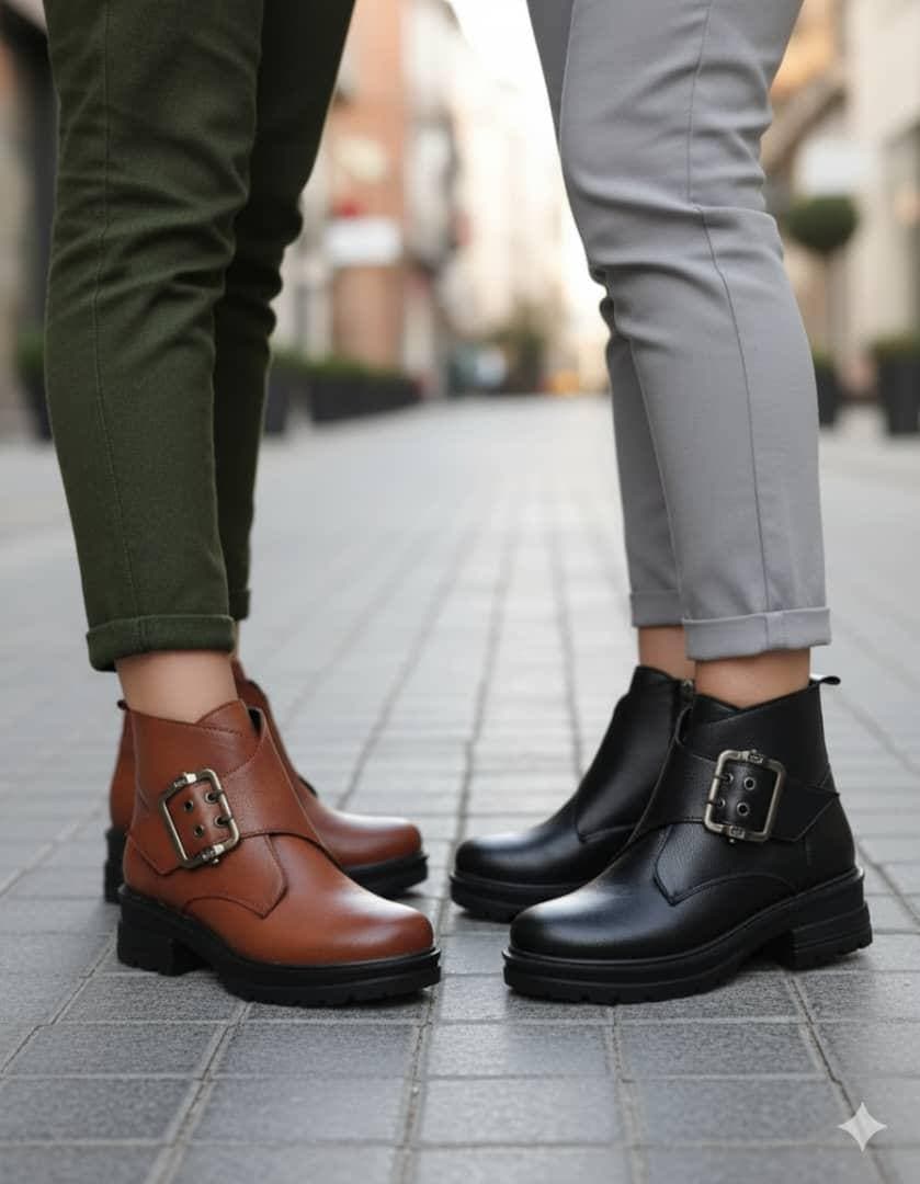 نیم بوت کلاسیک پاشنه ۵ سانت فوق شیک کیفیت اصلی