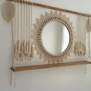 ست دیوار کوب و ایینه مکرومه بافی