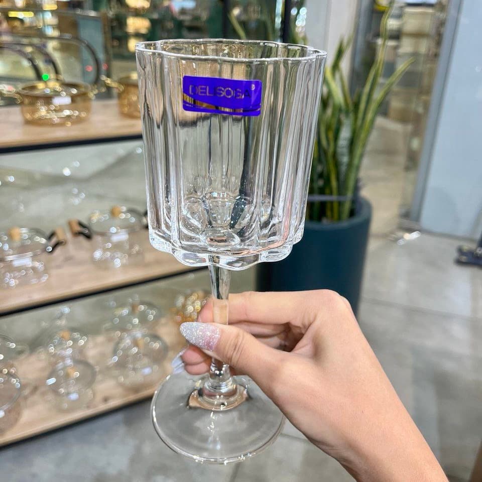 گیلاس‌خوری و دسرخوری دلی سوگا پایه‌بلند | ست ۶ عددی