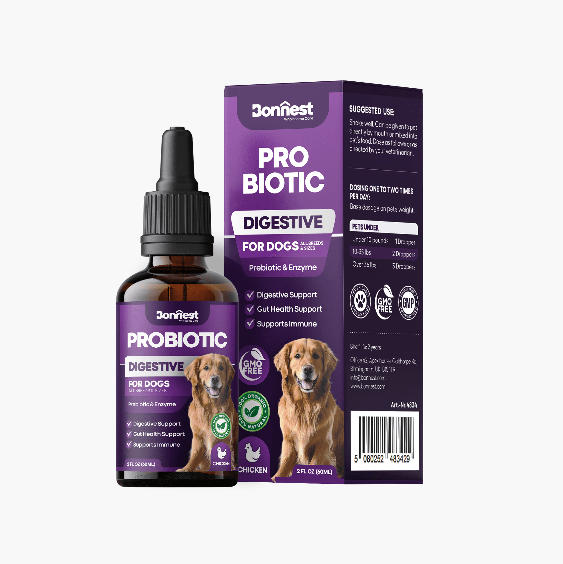 قطره پروبیوتیک سگ بونست حجم ۶۰ میلی لیتر