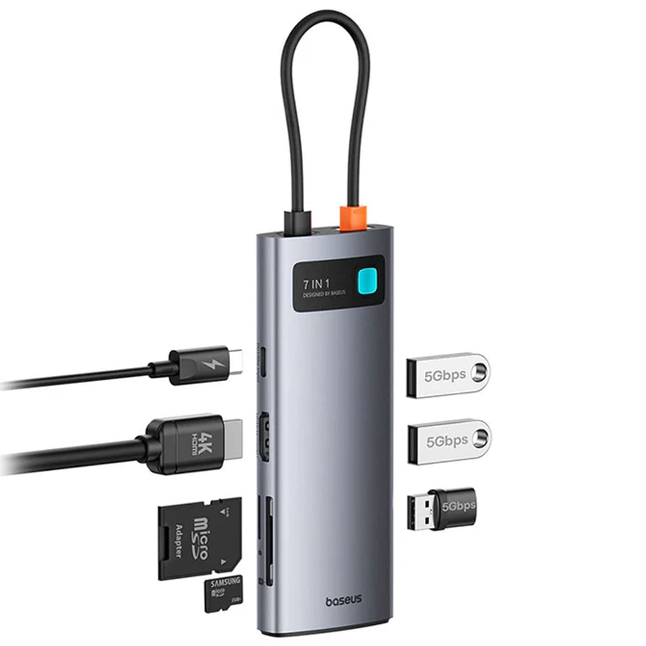 هاب تایپ سی 7 پورت فلزی بیسوس B00030708811-00