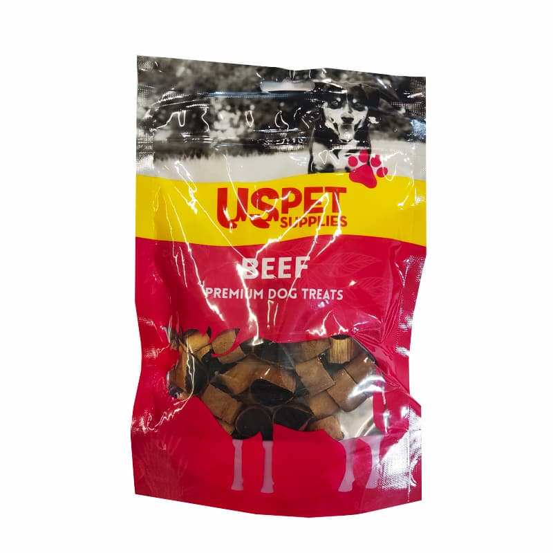 تشویقی سگ یو اس پت با گوشت گاو مدل قطعه‌ای وزن 100 گرم