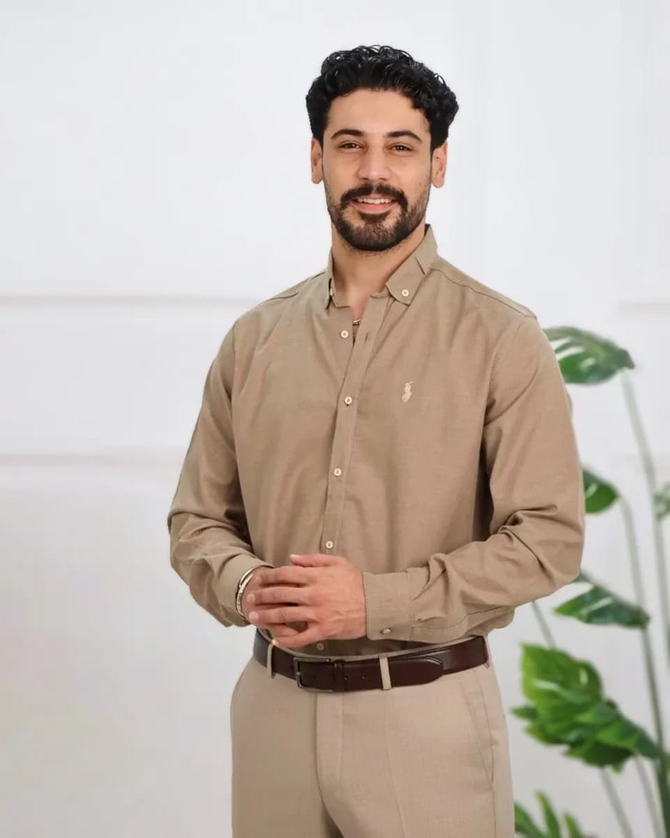 پيراهن آستين بلند شانلی كش مردانه 1111