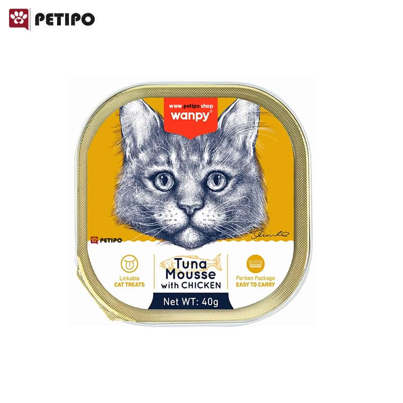 ووم گربه ونپی با طعم ماهی تن و مرغ Wanpy Tuna Mousse With Chicken وزن 40 گرم