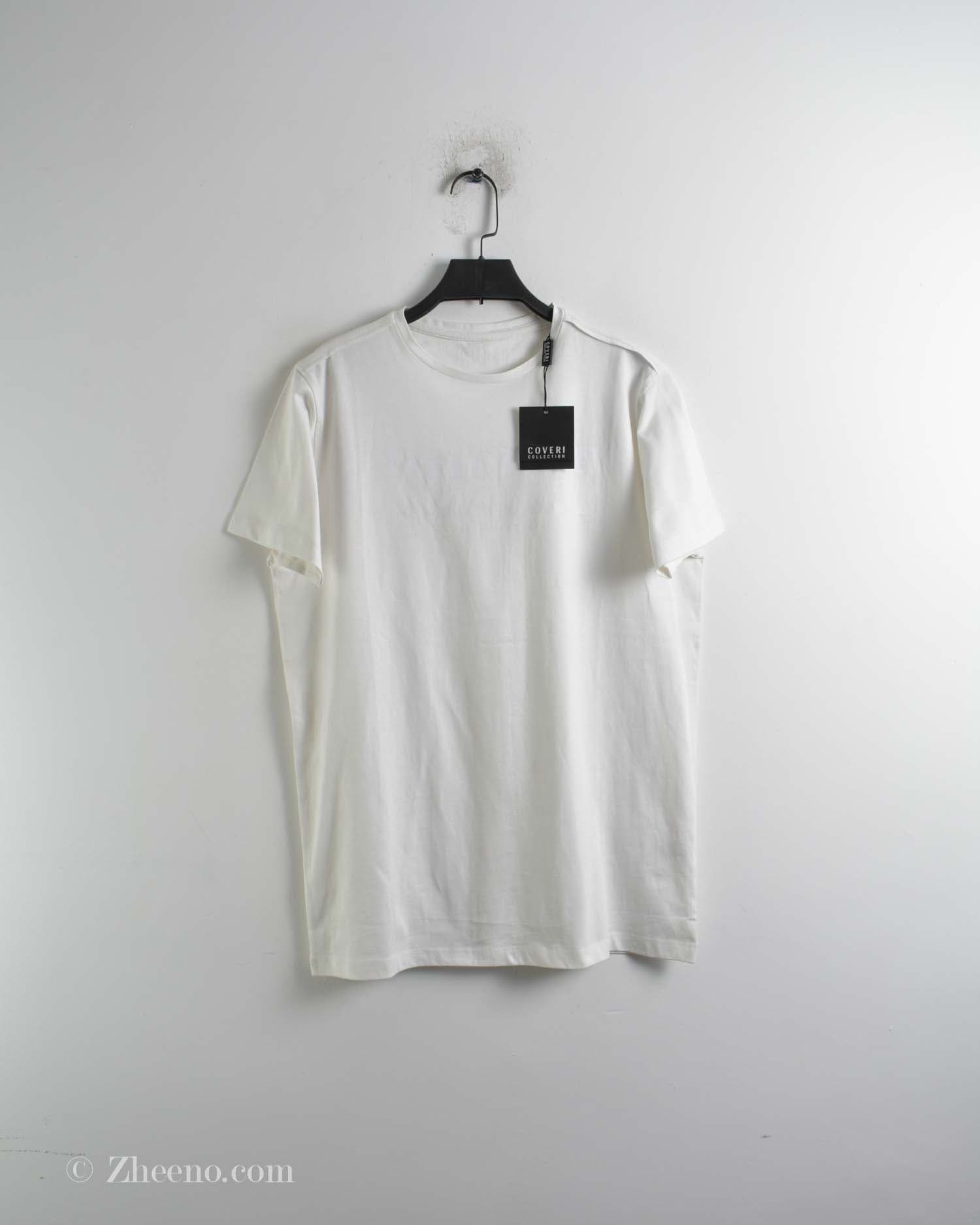 تیشرت نخی مردانه سفید Coveri