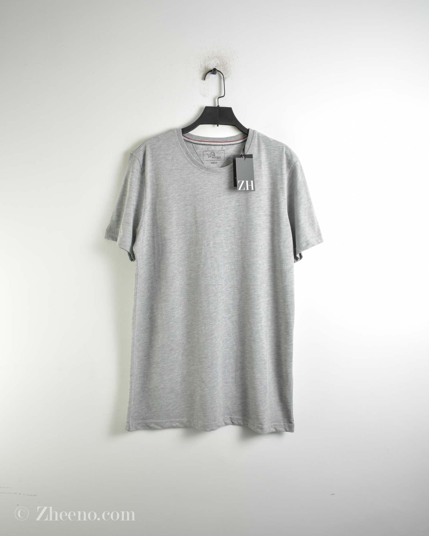 تیشرت طوسی یقه گرد Schiba