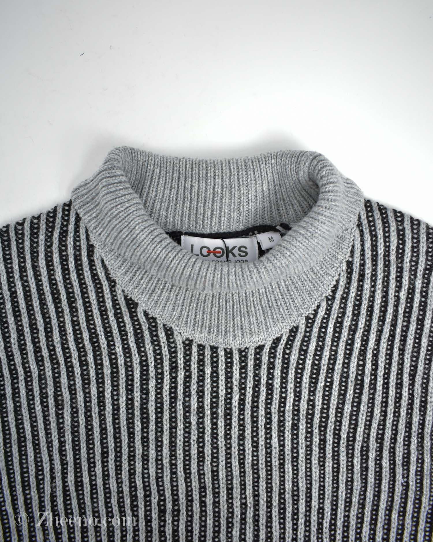 بافت یقه اسکی طوسی Looks