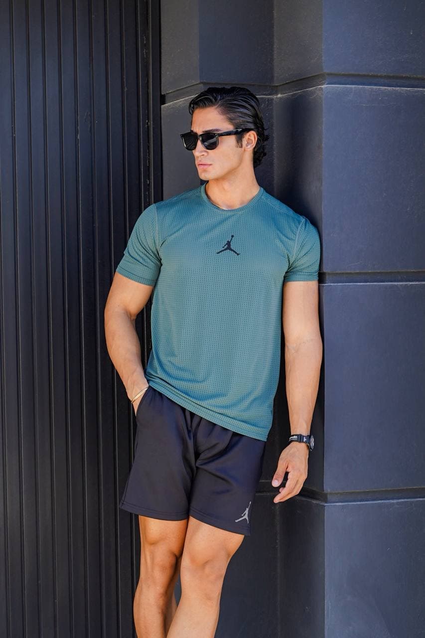 تیشرت بدنسازی مردانه جردن لاکرا کش سوزنی درشت کد ۱۲۲۰