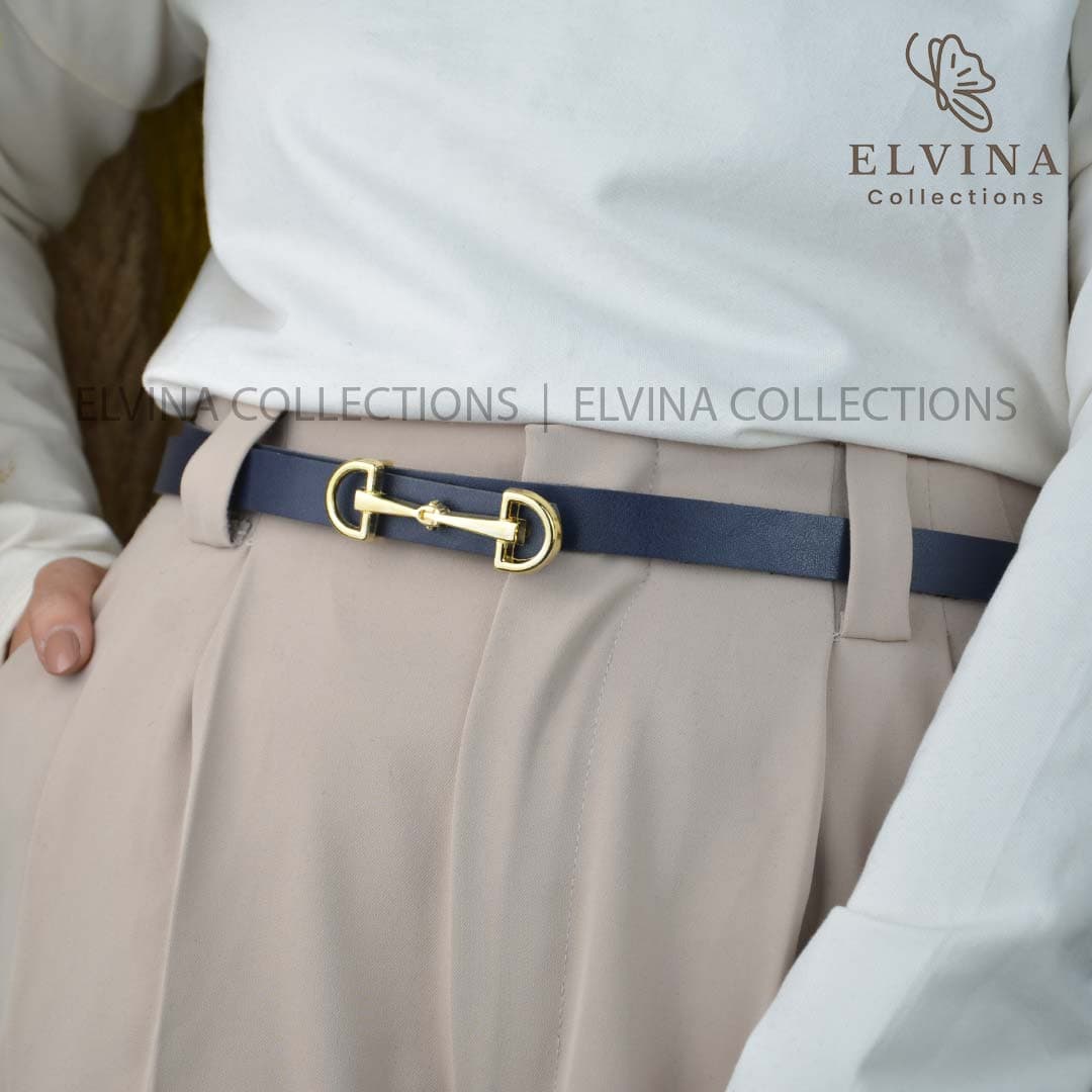 کمربند زنانه ماسیمودوتی سگک طلایی کد627