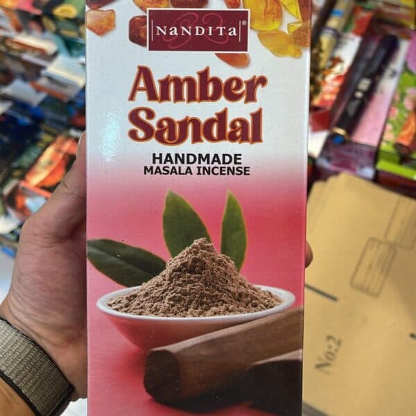فروش عمده پک 6 بسته ای عود شاخه ای آمبر صندل AMBER SANDAL برند ناندیتا(NANDITA)
