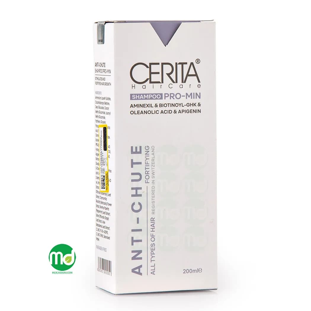 شامپو سریتا تقویت کننده و ضد ریزش موی پرومین حاوی آمینکسیل