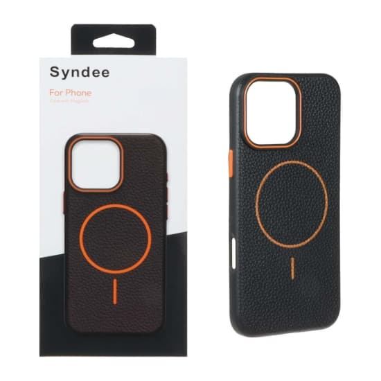 قاب گوشی موبایل سیندی طرح چرم مگ سیف دار