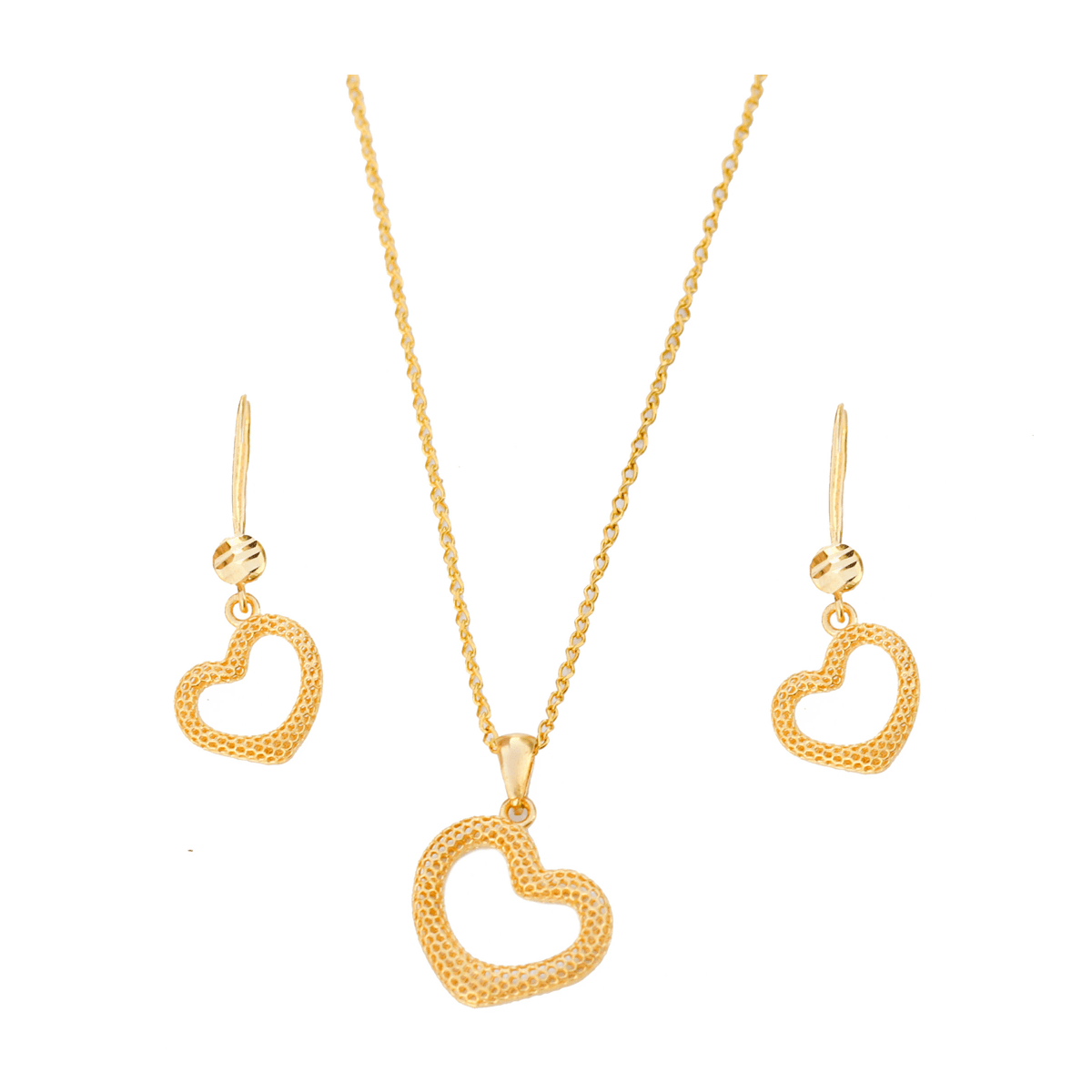 نیم ست طلا 18 عیار زنانه طرح قلب
