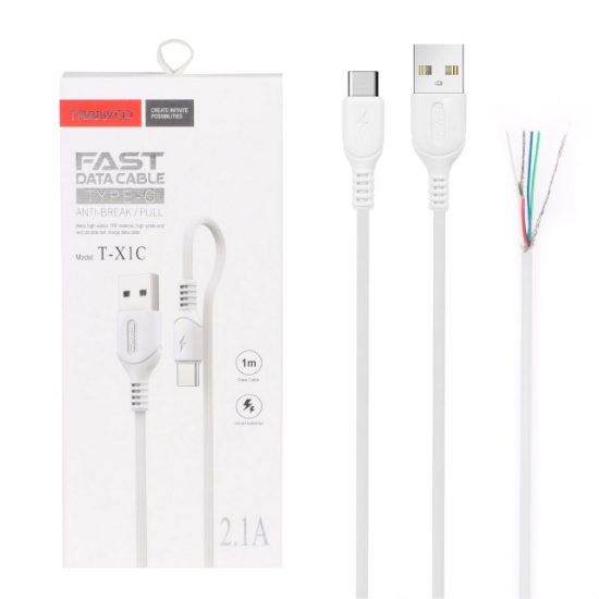 کابل تبدیل Usb به Usb-C ترانیو مدل T-X15C طول 1متر