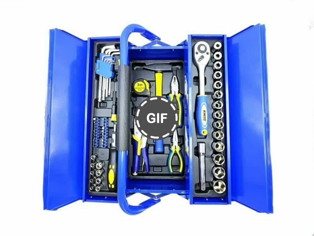 جعبه ابزار 64 پارچه و جعبه بکس KINZO مدل BOX-64