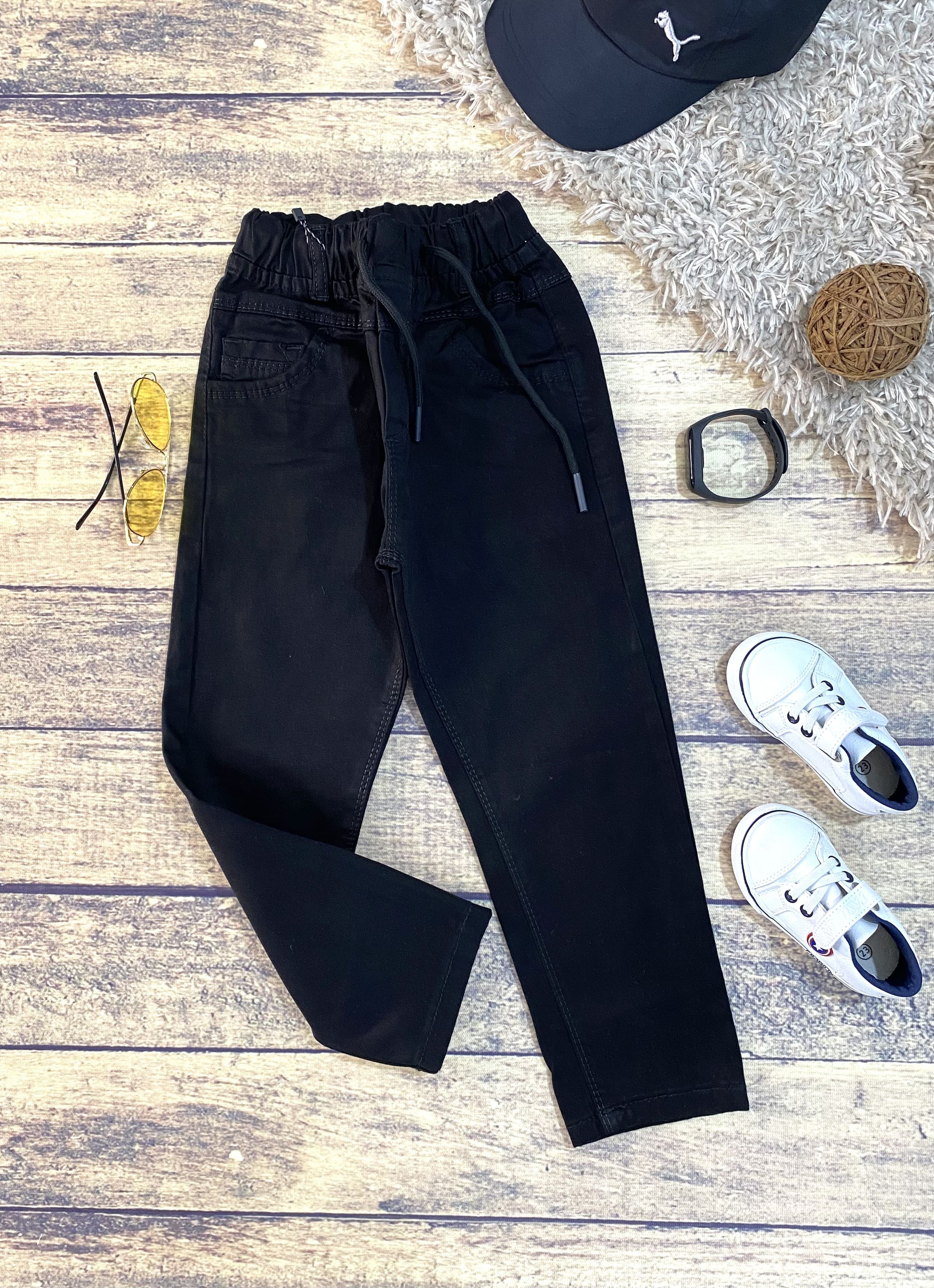 شلوار کتان مشکی درجه یک تک جین