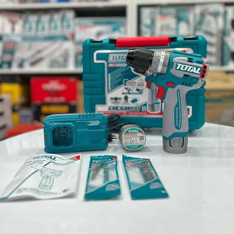دریل شارژی 16ولت چکشی براشلس توتال مدل TIDLI16682