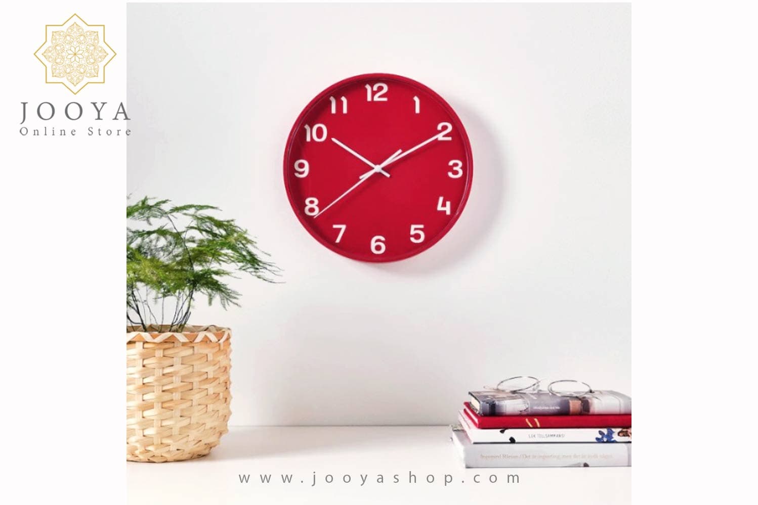 ساعت دیواری قرمز ایکیا مدل PLUTTIS