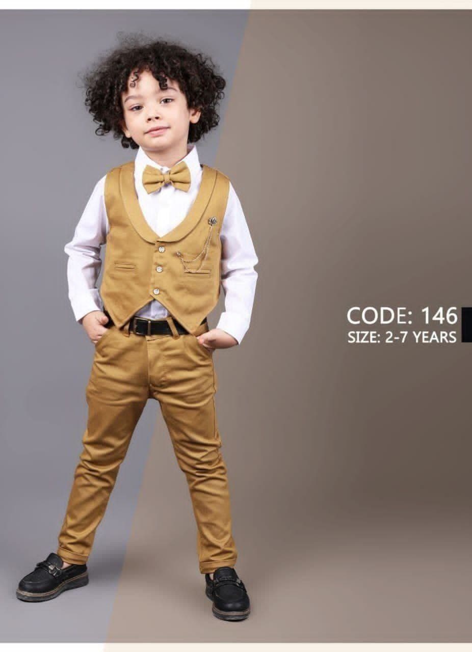 ست 5 تیکه کتان مجلسی ، عیدانه پسرانه مناسب 6 ماه تا 6 سال