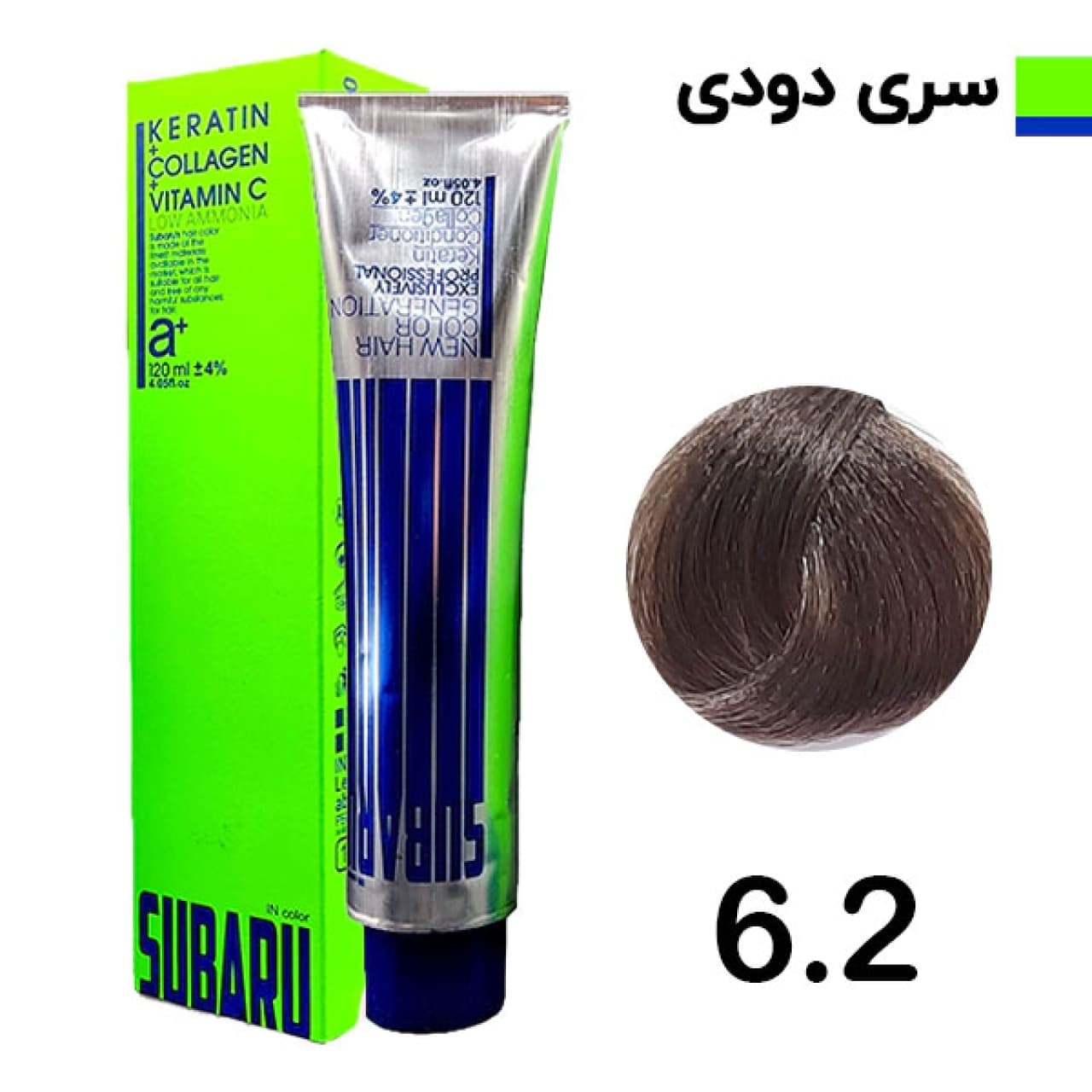 رنگ مو سوبارو شماره 6.2 حجم 120 میلی لیتر رنگ بلوند دودی تیره