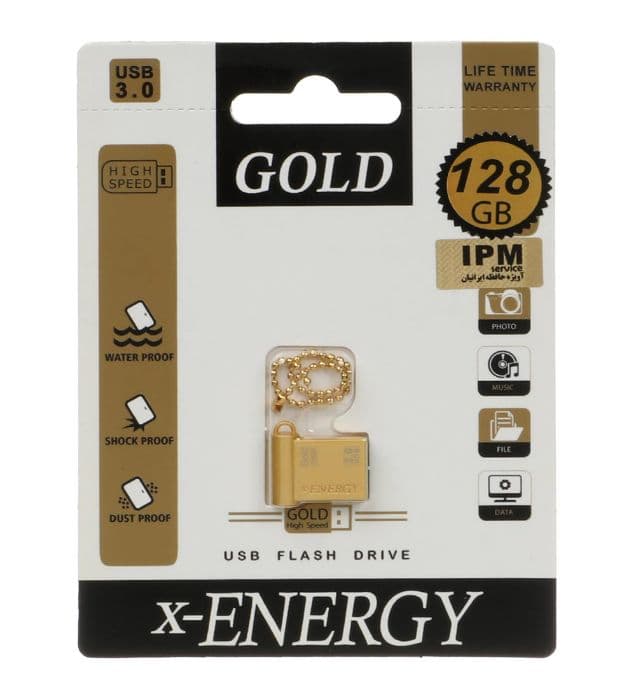 فلش مموری ایکس-انرژی مدل Gold USB3.0 ظرفیت 128 گیگابایت