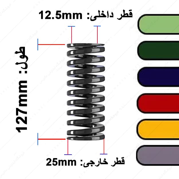 فنر قالب سازی ایتالیایی قطر 25 طول 127 میلی متر