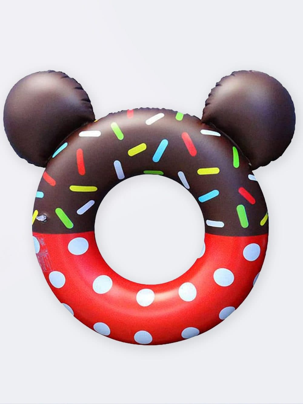 حلقه شنا بچگانه عروسکی طرح شیرینی دونات خوشمزه دخترانه و پسرانه قهوه ای و قرمز