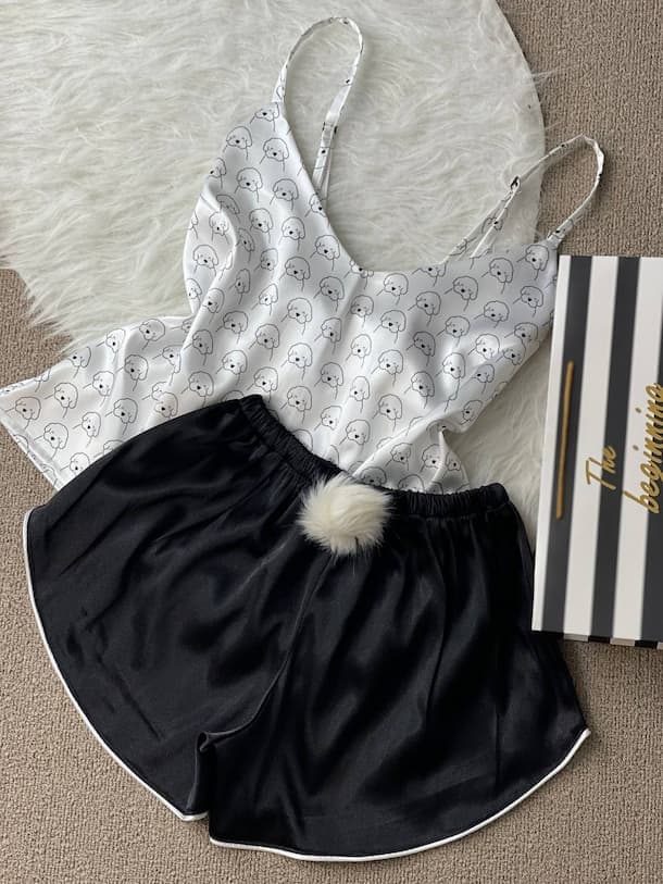 تاپ و شلوارک پاپی + اسکرانچی ( کد ۱۳۷۸ )