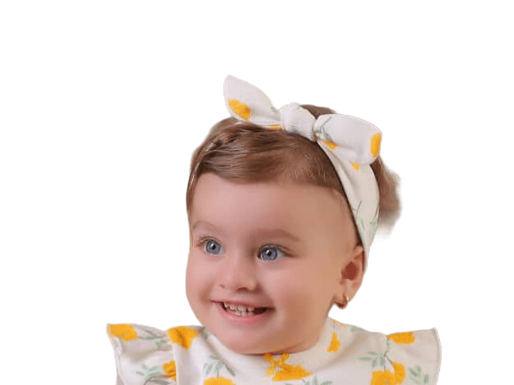 هدبند نوزادی مدل پاپیونی طرح فلورا نی نی سان nini sun