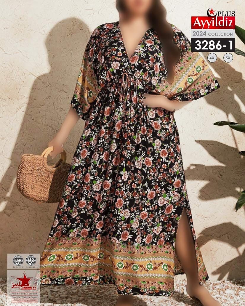 پیراهن ساحلی زنانه سایز بزرگ کد 3286