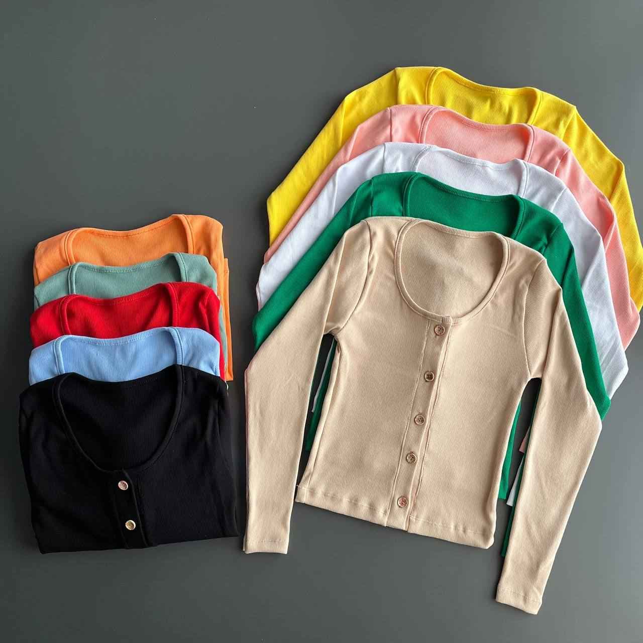 بلوز تمام دکمه خور کبریتی پنبه کد 902